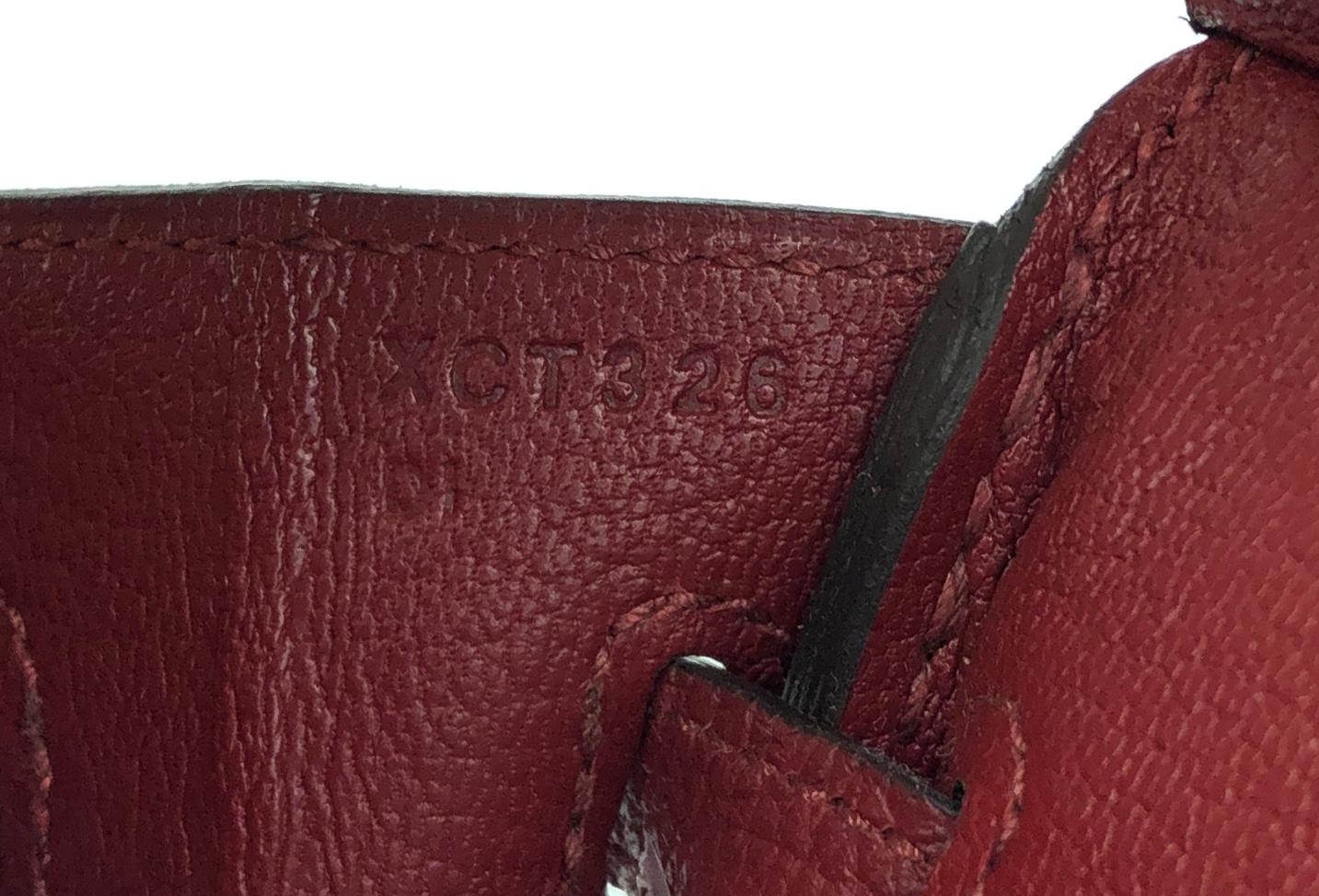 Brown Hermes Birkin 25 Rouge Grenat Red Togo Leather Palladium Hardware