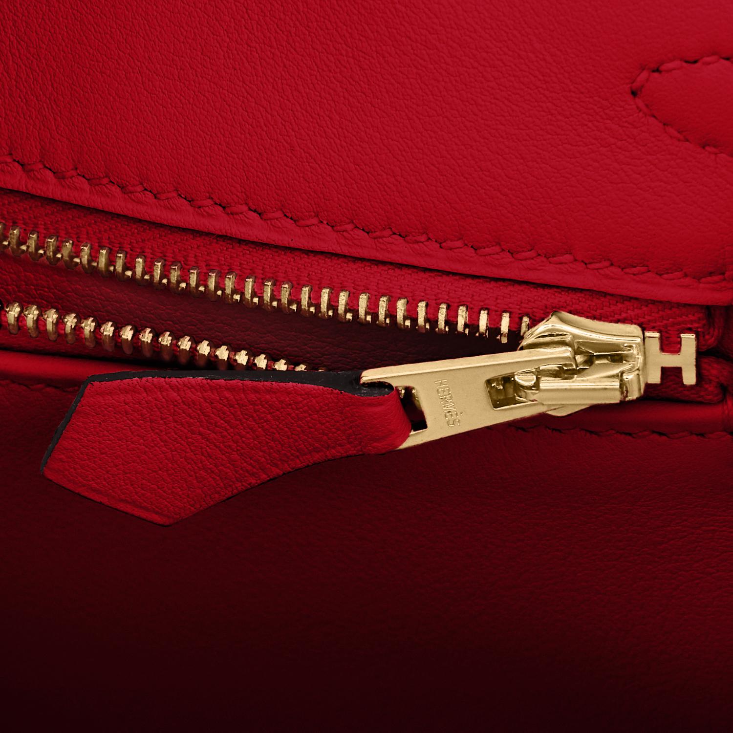 Hermes Birkin 25 Rouge Piment Red Bag Gold Jewel Y Stamp, 2020 4