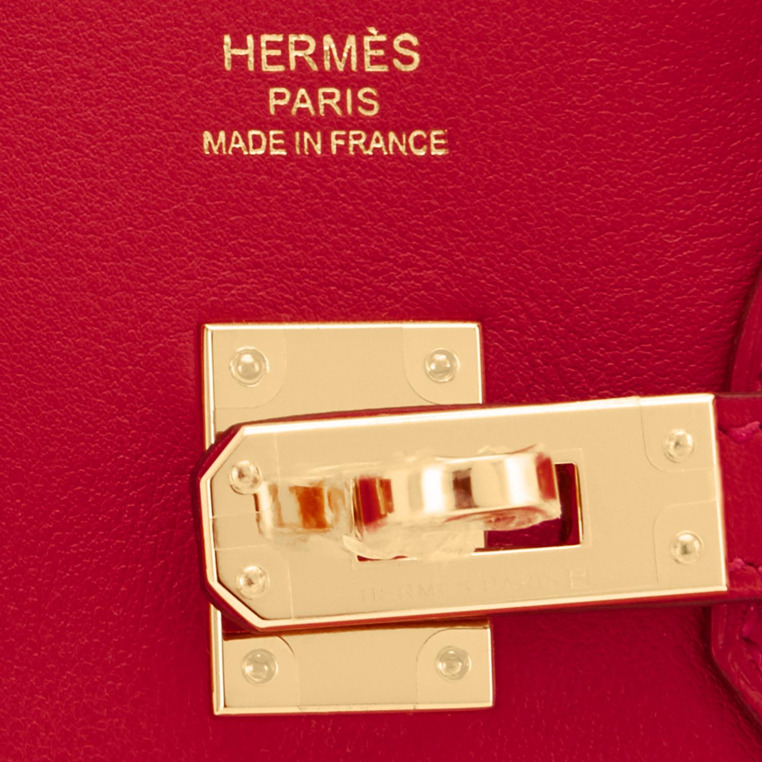 Hermes Birkin 25 Rouge Piment Red Bag Gold Jewel Y Stamp, 2020 5