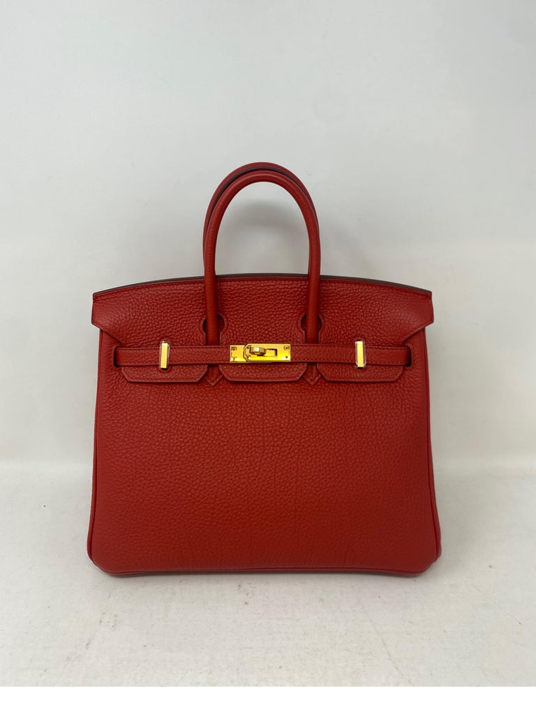 Hermes Birkin 25 Rouge Pivoine Bag For Sale at 1stDibs
