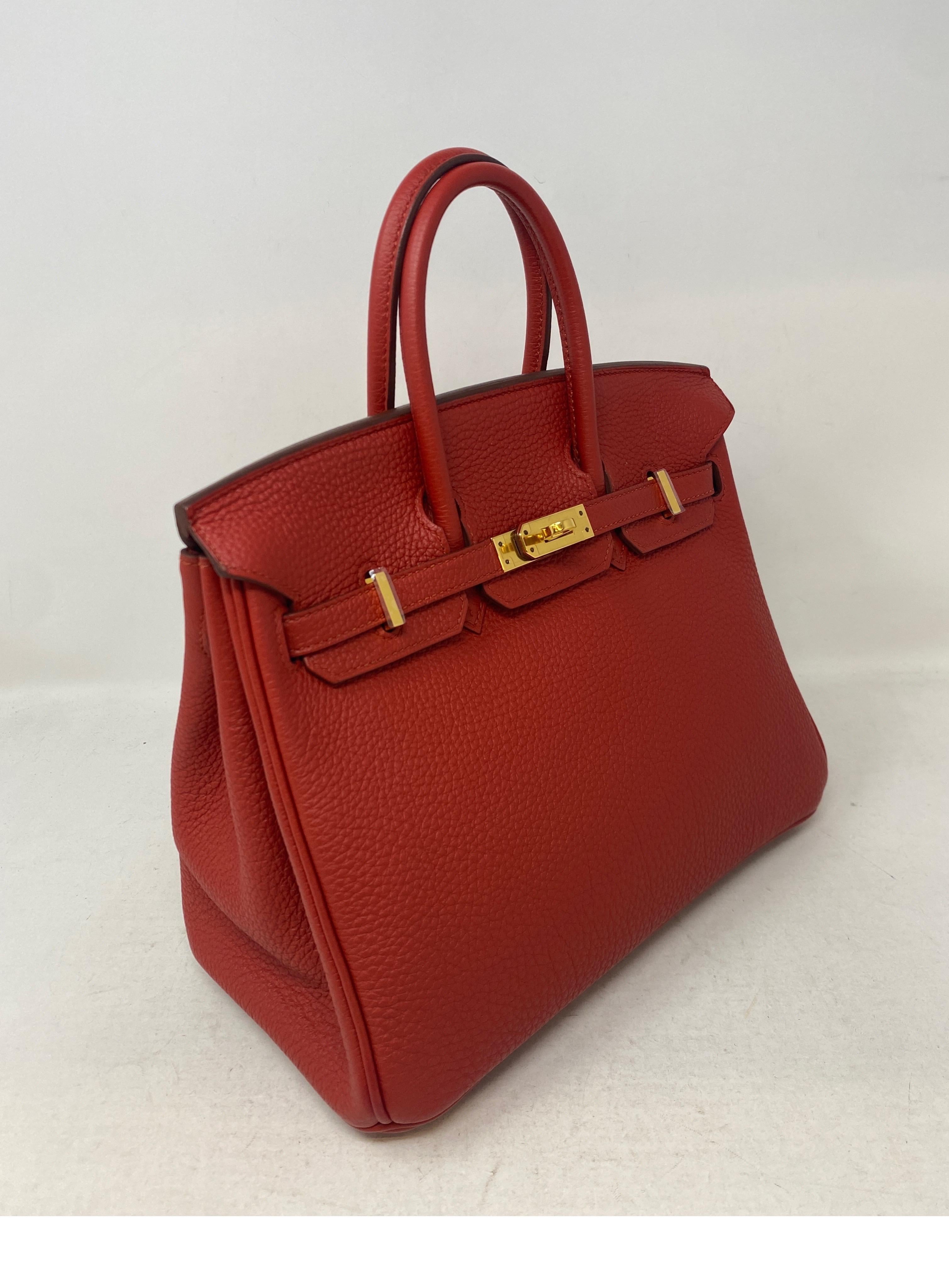 Hermes Birkin 25 Rouge Pivoine Bag  In Excellent Condition In Athens, GA