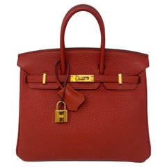 Hermes Birkin 25 Rouge Pivoine Bag 