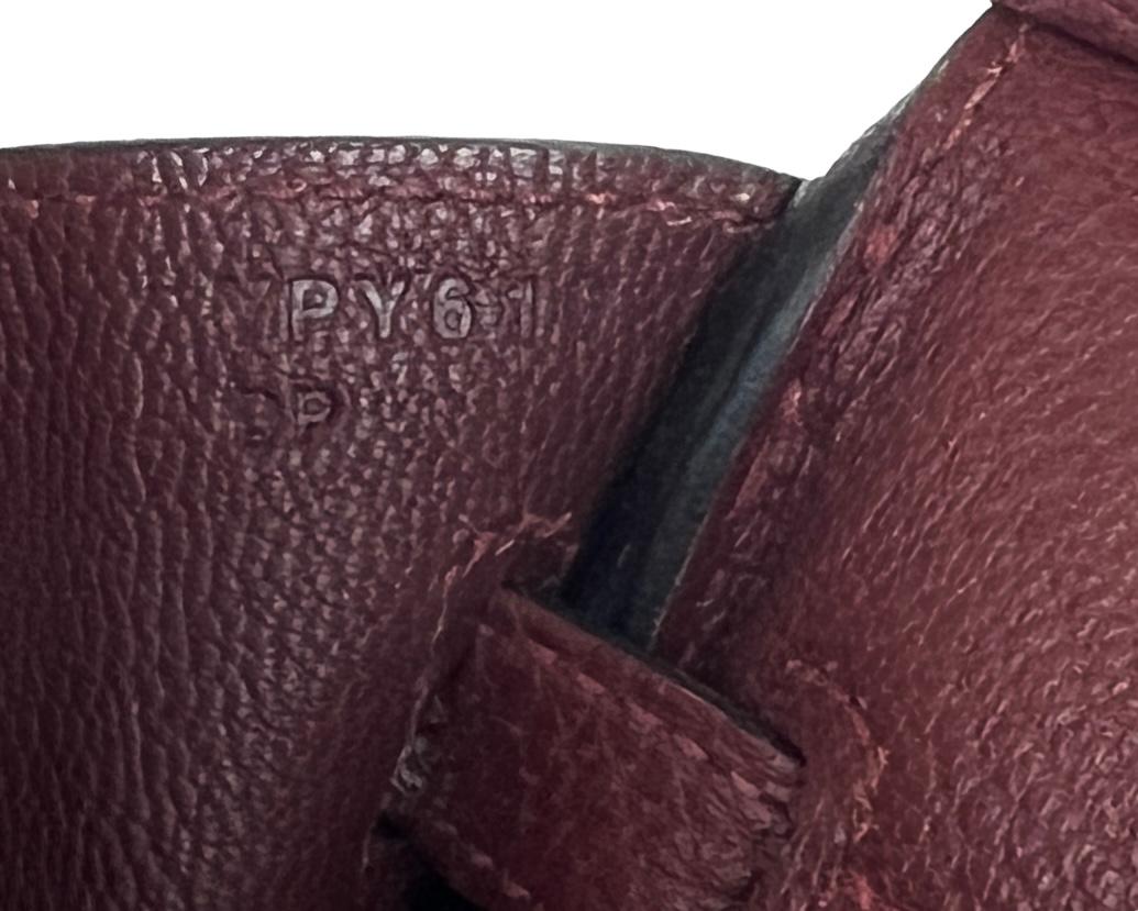 Hermes Birkin 25 Rouge Sellier Togo Leather Handbag Bag Gold Hardware RARE 1