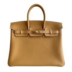 Hermes Birkin 25 Sable Tan Togo Leather Gold Hardware Top Handle Bag, 2025