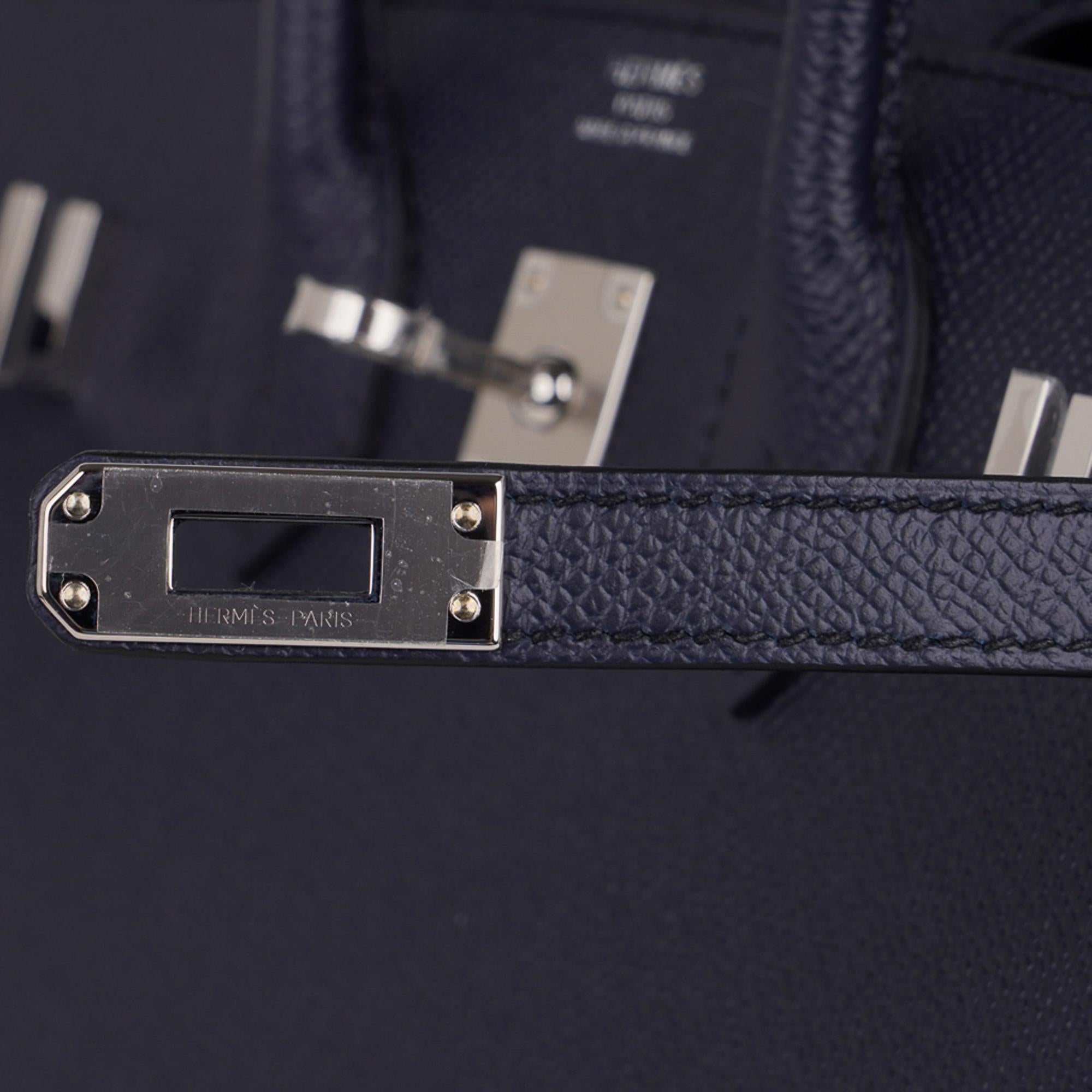 Hermes Birkin Sellier 25 Sac Bleu Indigo Palladium Hardware Epsom Leather  Neuf - En vente à Miami, FL