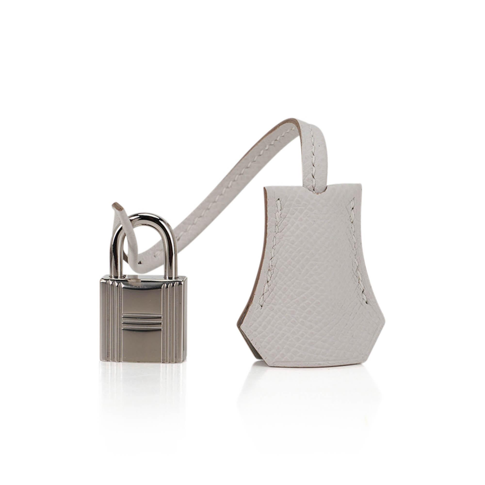 Hermes Birkin 25 Sellier Bag Gris Pale Epsom Leather Palladium Hardware For Sale 3