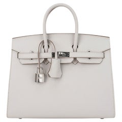 Hermes Birkin 25 Sellier Bag Gris Pale Epsom Leather Palladium Hardware