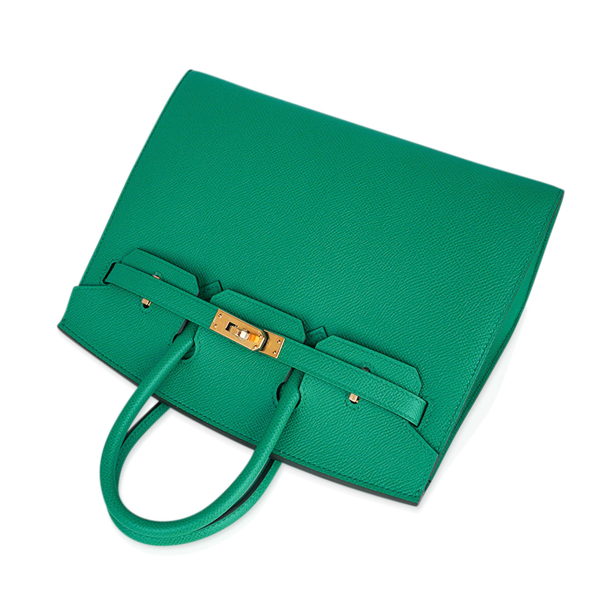 Hermes Birkin Sellier 25 Sac Vert Jade Gold Hardware Epsom Leather en vente 1