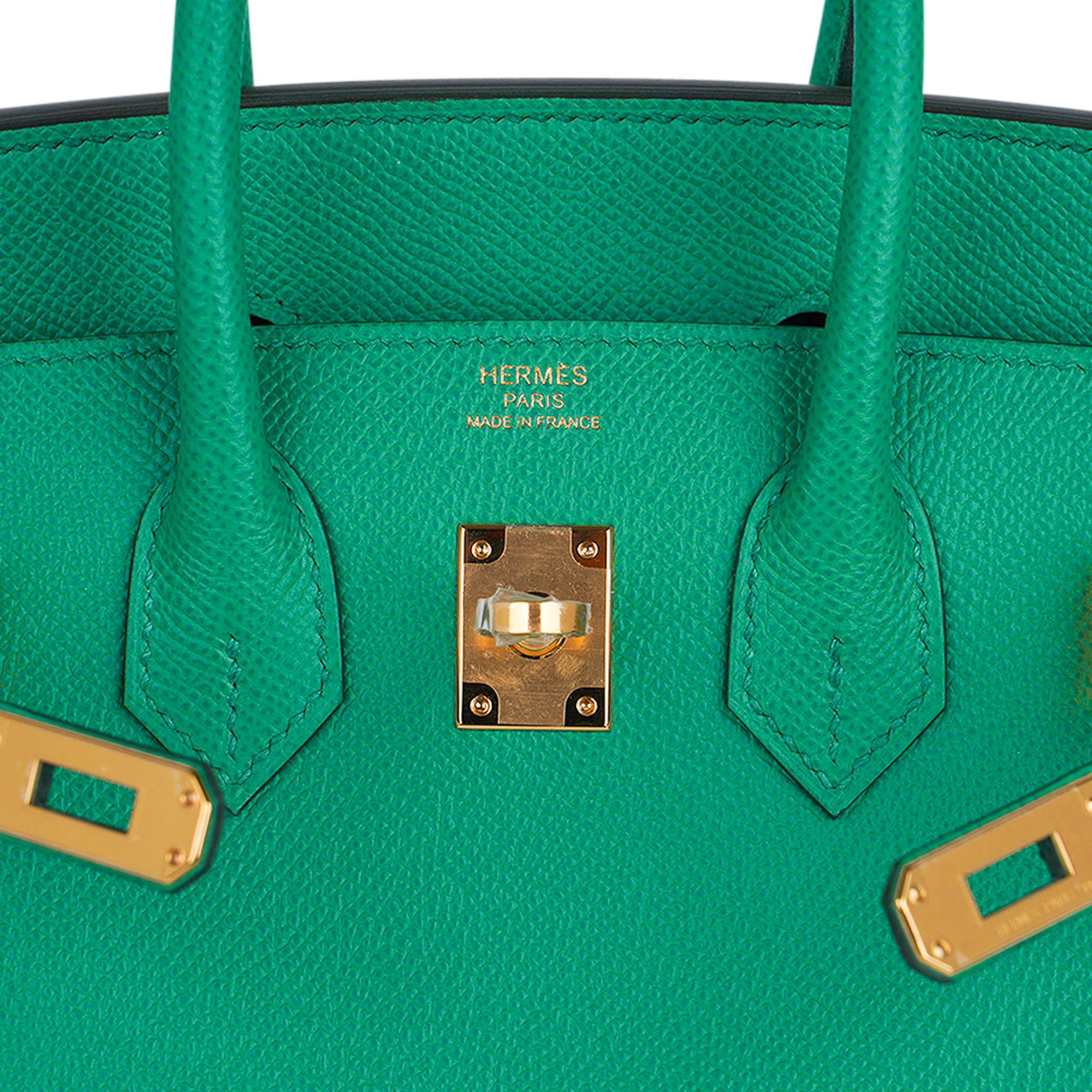 Hermes Birkin Sellier 25 Sac Vert Jade Gold Hardware Epsom Leather en vente 3