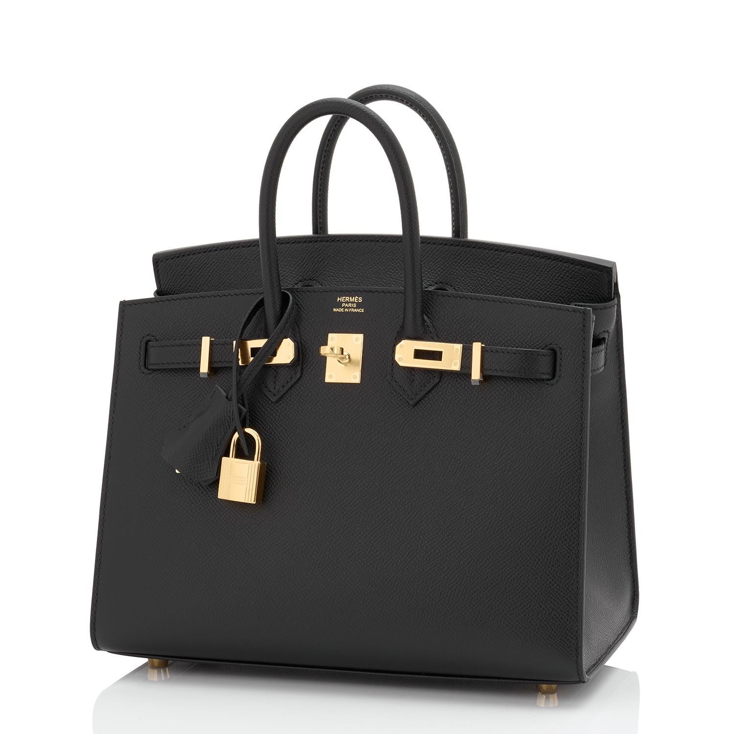 Hermes Birkin 25 Sellier Noir Epsom Gold Hardware U Stamp, 2022 RARE Neuf - En vente à New York, NY