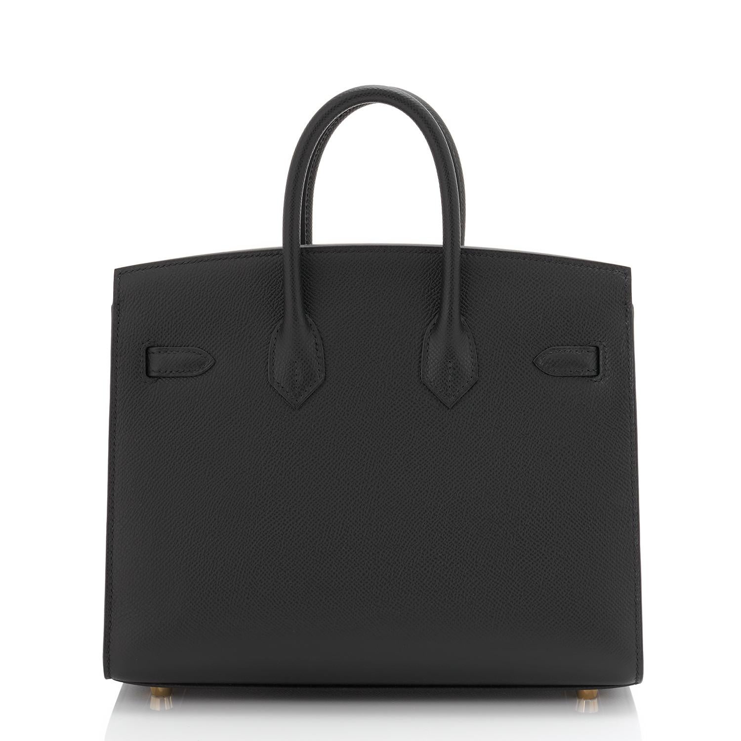 Hermes Birkin 25 Sellier Black Epsom Gold Hardware U Stamp, 2022 RARE In New Condition In New York, NY