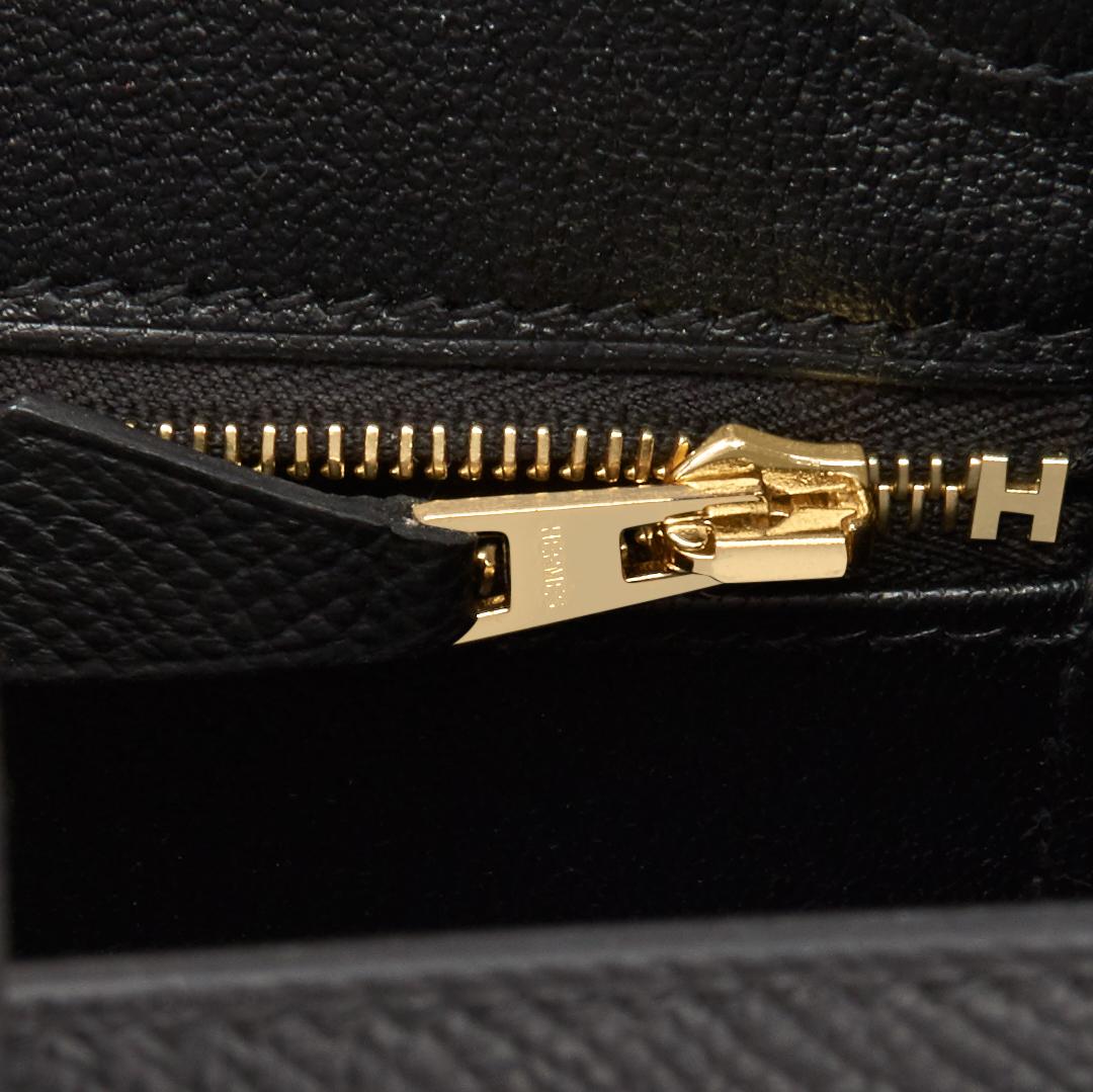 Hermes Birkin 25 Sellier Black Epsom Gold Hardware U Stamp, 2022 RARE 2