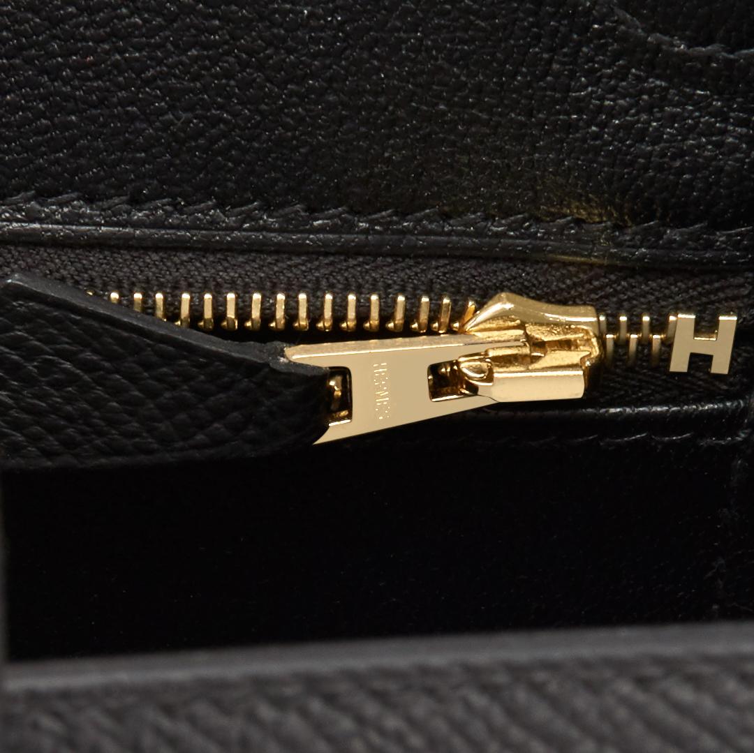 Hermes Birkin 25 Sellier Black Epsom Gold Hardware U Stamp, 2022 RARE For Sale 2