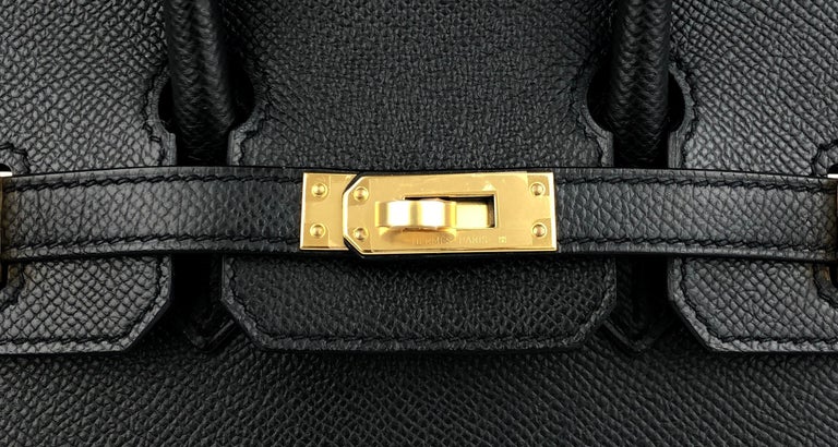 Hermès Birkin 25 Black Epsom With Gold Hardware