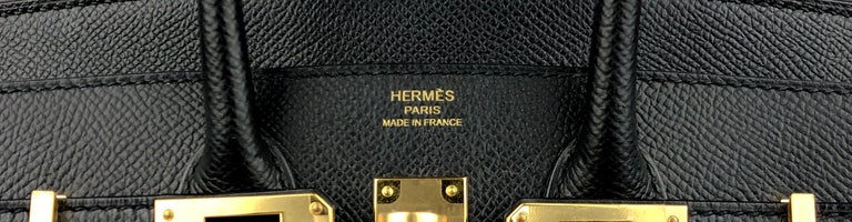 Hermes Birkin 25 Sellier Black Noir Epsom Leather Gold Hardware 2020 at  1stDibs