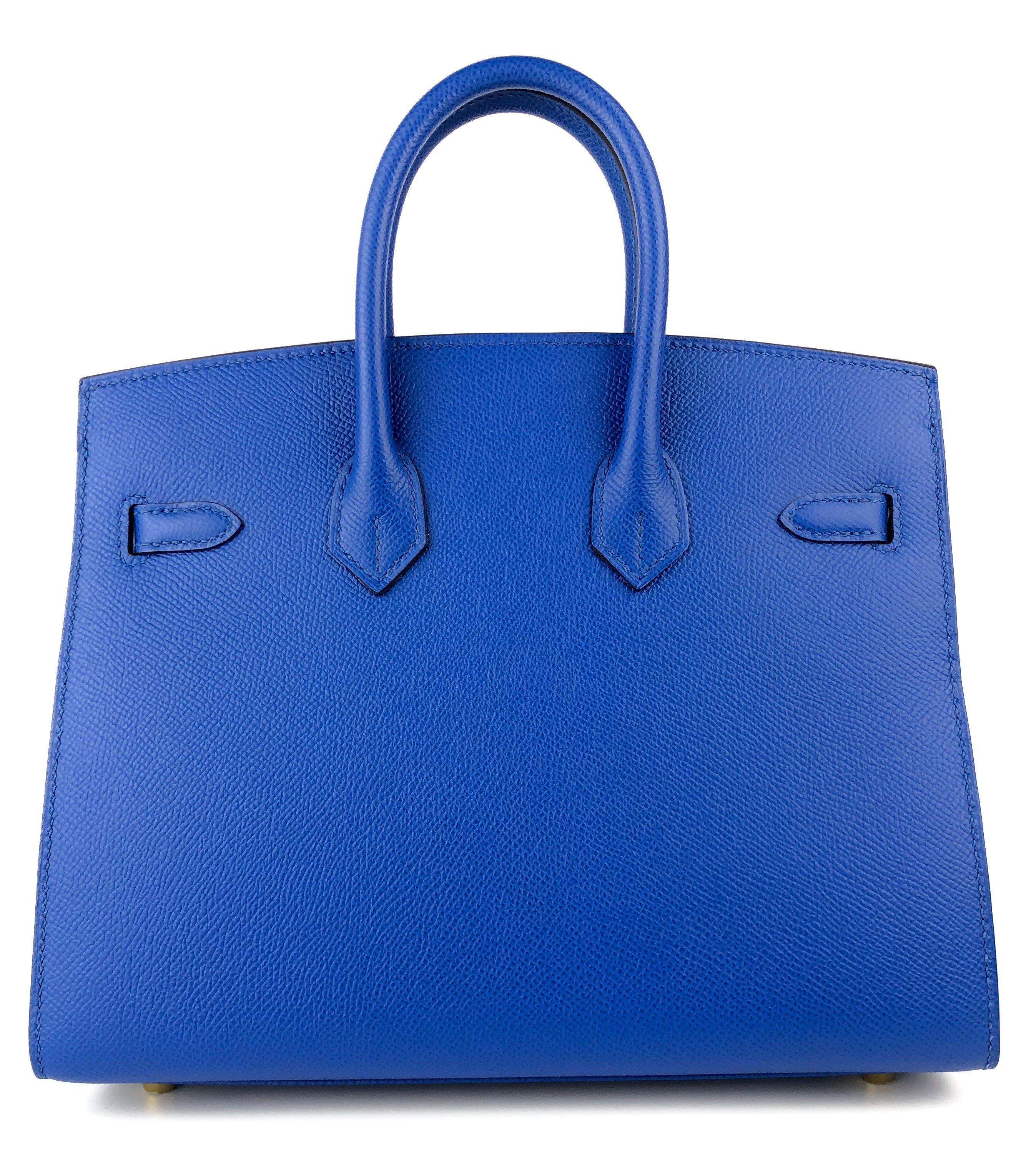 Hermes Birkin 25 Sellier Bleu France Blue Epsom Leather Gold Hardware  In New Condition In Miami, FL