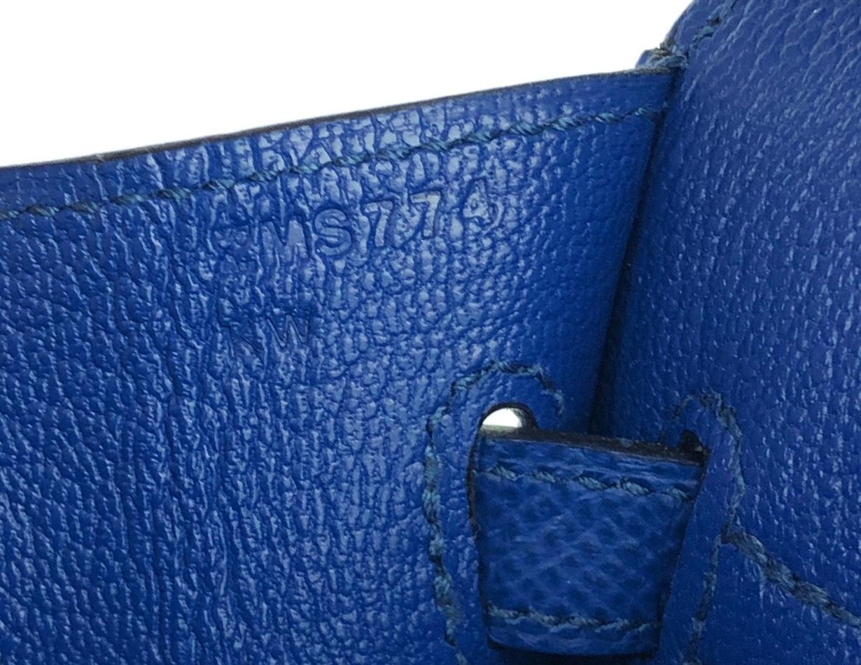 Hermes Birkin 25 Sellier Bleu Frankreich Blau Epsom Leder Gold Hardware  3