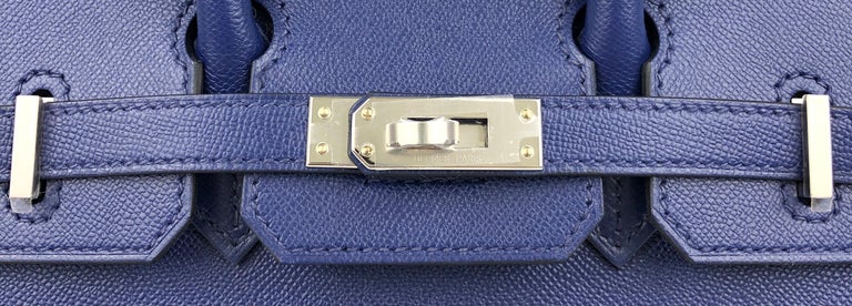 Hermes Birkin Sellier Bag Blue Madame with Gold Hardware 25 Blue 2142721