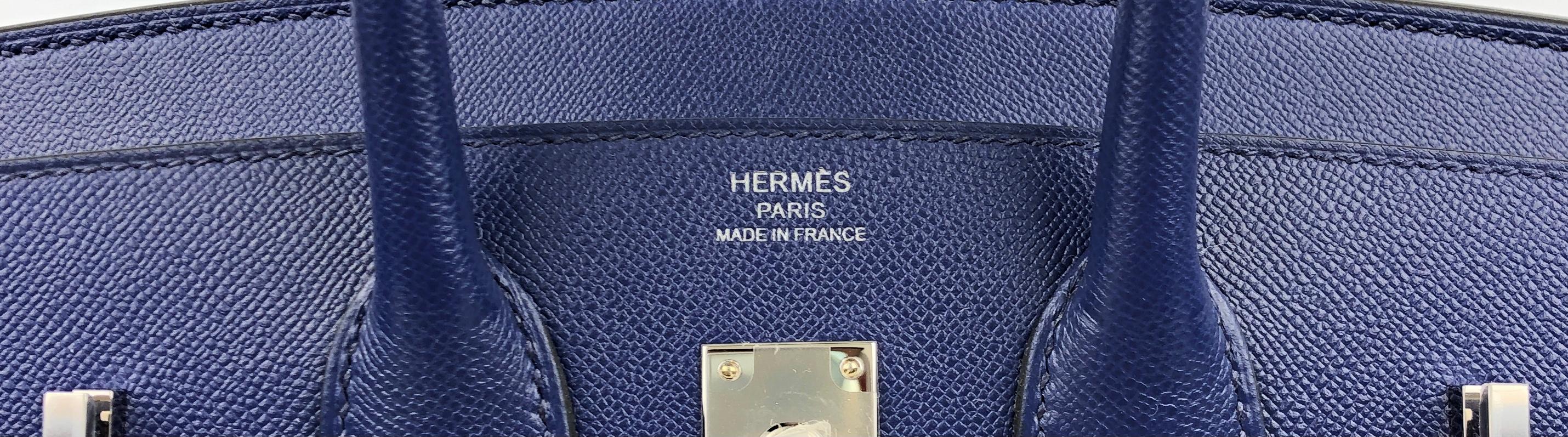 Hermes Birkin 25 Sellier Blue Sapphire Madame Palladium Hardware 2021 In New Condition In Miami, FL