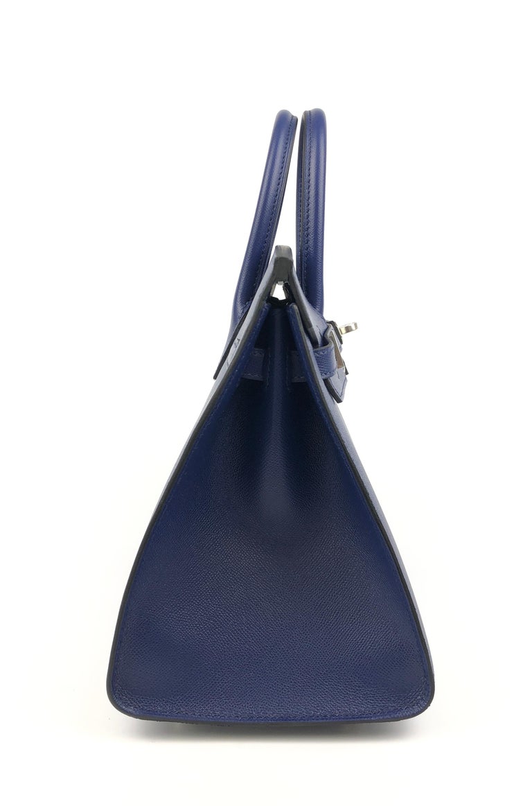 Hermès Kelly Sellier 25 Tri-Color Blue Saphire Blue France Black at 1stDibs