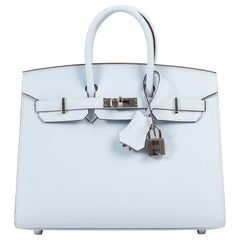 Hermès Birkin 25 Sellier Epsom Bleu Brume PHW at 1stDibs