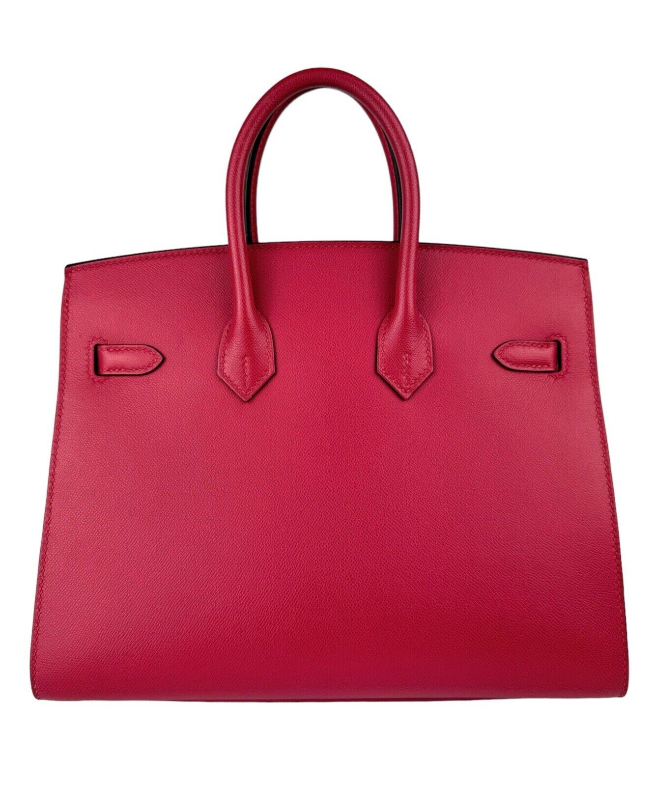 Hermes Birkin 25 Sellier Framboise Rosa Rojo Madame Piel Herraje Dorado Bolso en Nuevo Estado en Miami, FL