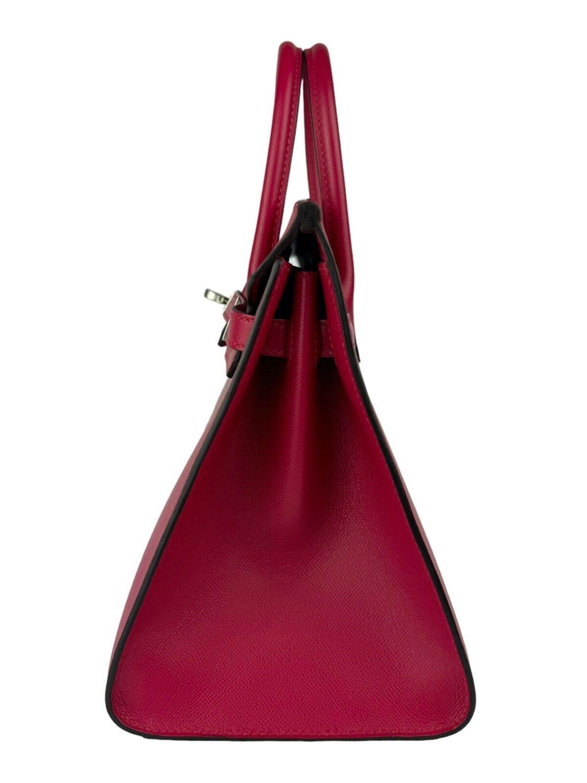 Femenino o masculino Hermes Birkin 25 Sellier Framboise Rosa Rojo Madame Piel Herraje Dorado Bolso