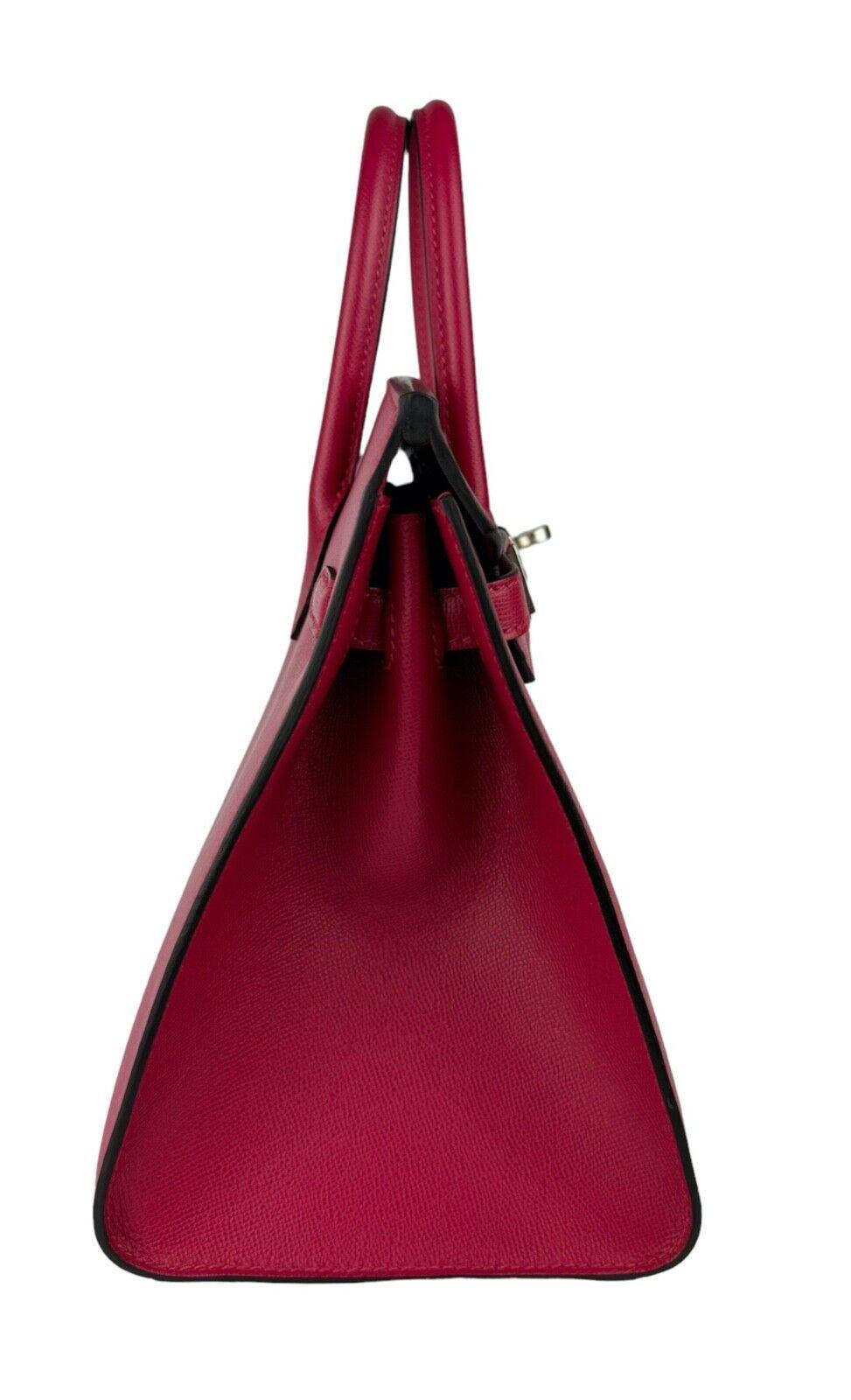 Hermes Birkin 25 Sellier Framboise Rosa Rojo Madame Piel Herraje Dorado Bolso 1