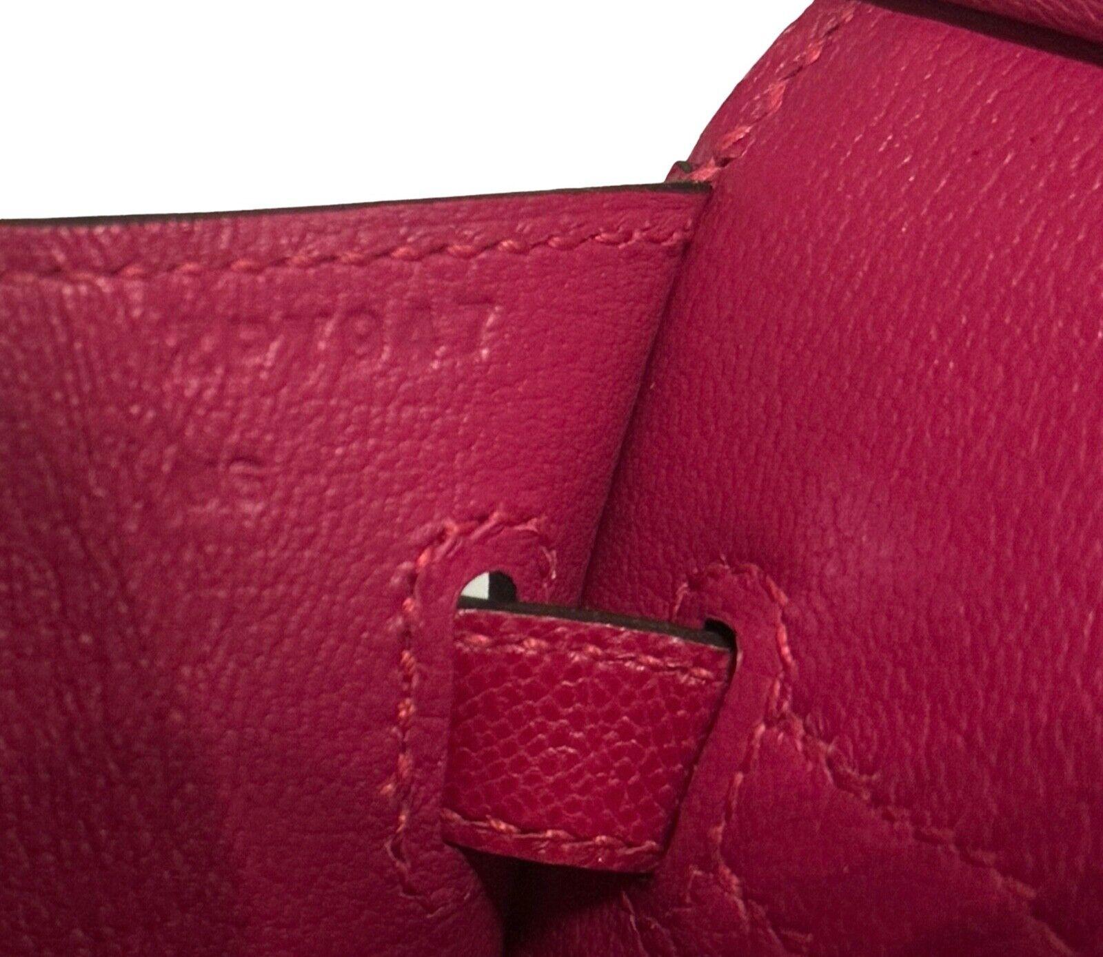 Hermes Birkin 25 Sellier Framboise Rosa Rojo Madame Piel Herraje Dorado Bolso 2