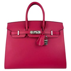Hermes Birkin 25 Sellier Framboise Pink Red Madame Leather Gold Hardware Handbag