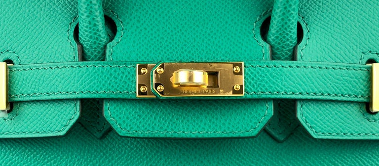 Hermes Birkin 25 Sellier Bag Vert Jade Gold Hardware Epsom Leather