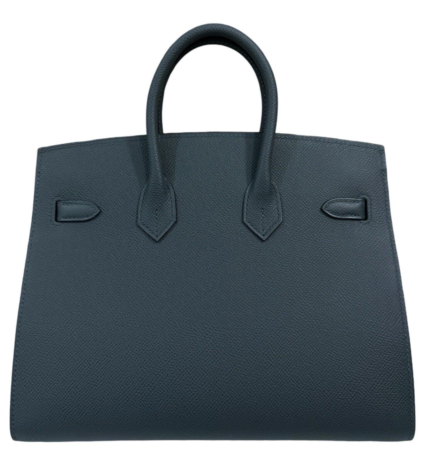  Hermes Birkin 25 Sellier Gris Misty Gray Epsom Leather Permabrass Hardware 2024 Unisexe 
