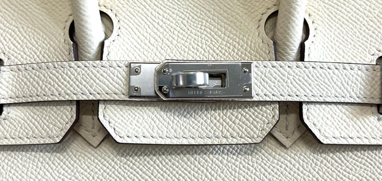 Hermes Birkin 25 Blanc White Epsom Palladium Hardware #K