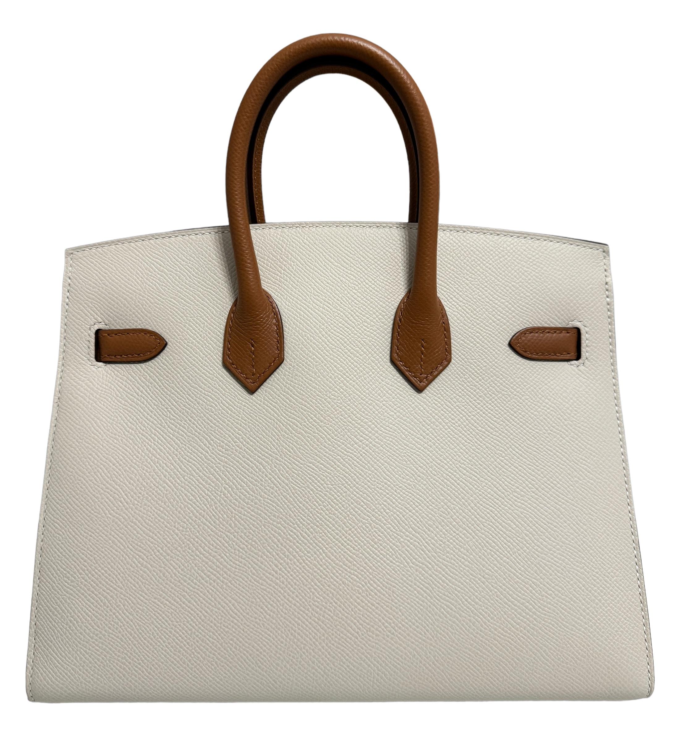 Hermes Birkin 25 Sellier Sonderauftrag Craie & Gold Epsom gebürstet Gold Hardware im Zustand „Neu“ in Miami, FL
