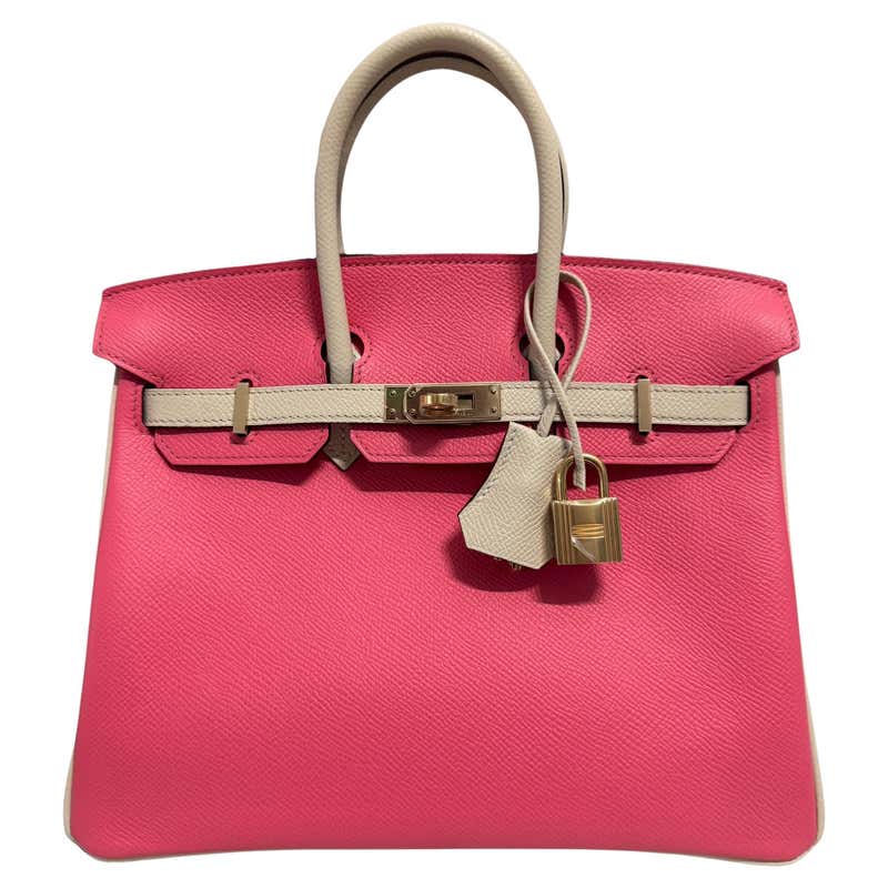 Hermes Birkin 30 Special Order Rose Azalee Pink Craie White Gold ...