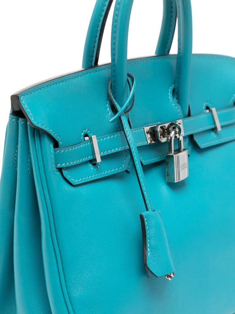 Hermes Navy Blue Swift Leather 25cm Birkin Bag PHW For Sale at 1stDibs