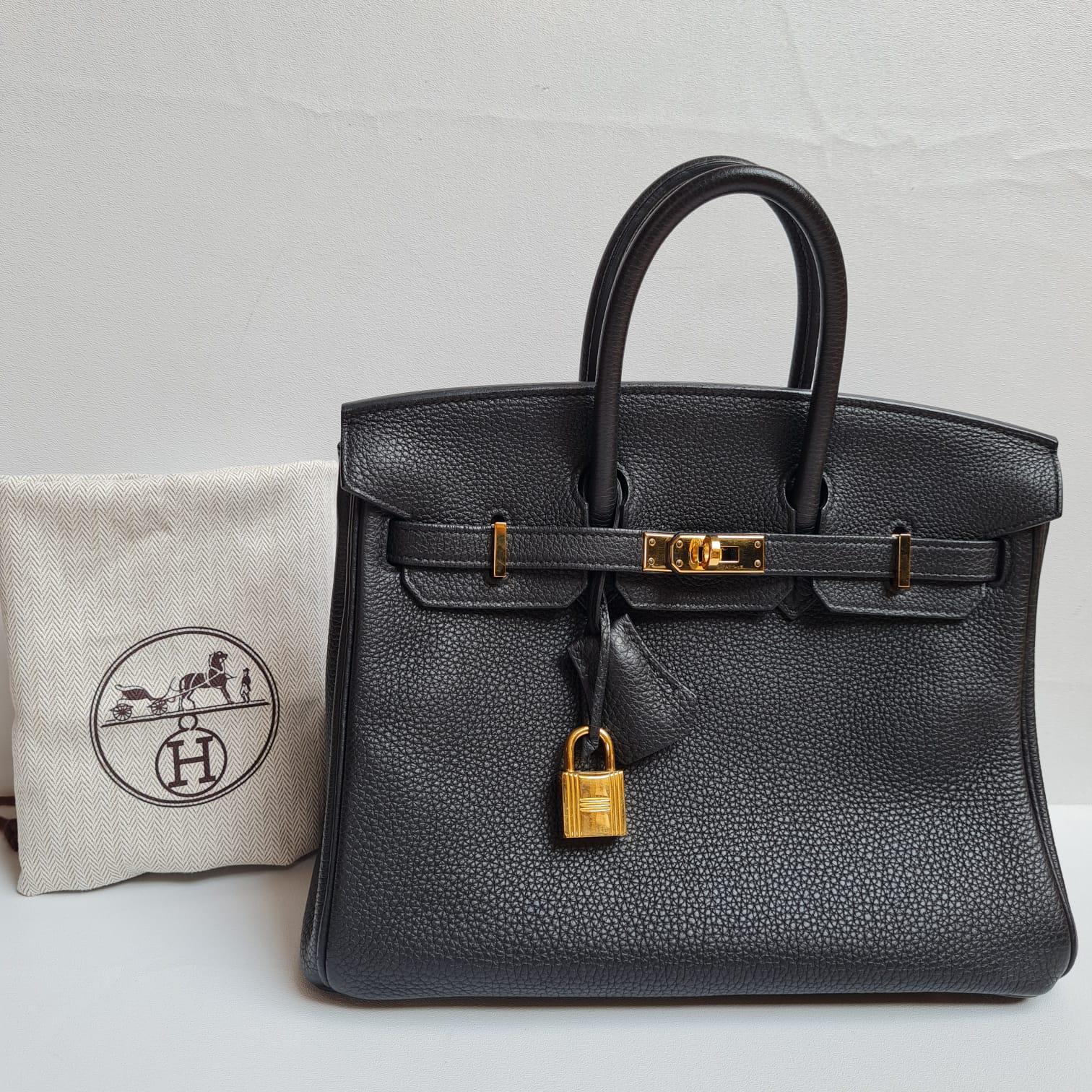 Hermes Birkin 25 Togo Black GHW Bag For Sale 5