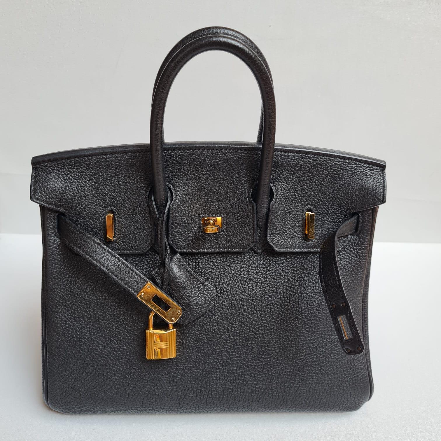 Hermes Birkin 25 Togo Black GHW Bag For Sale 6