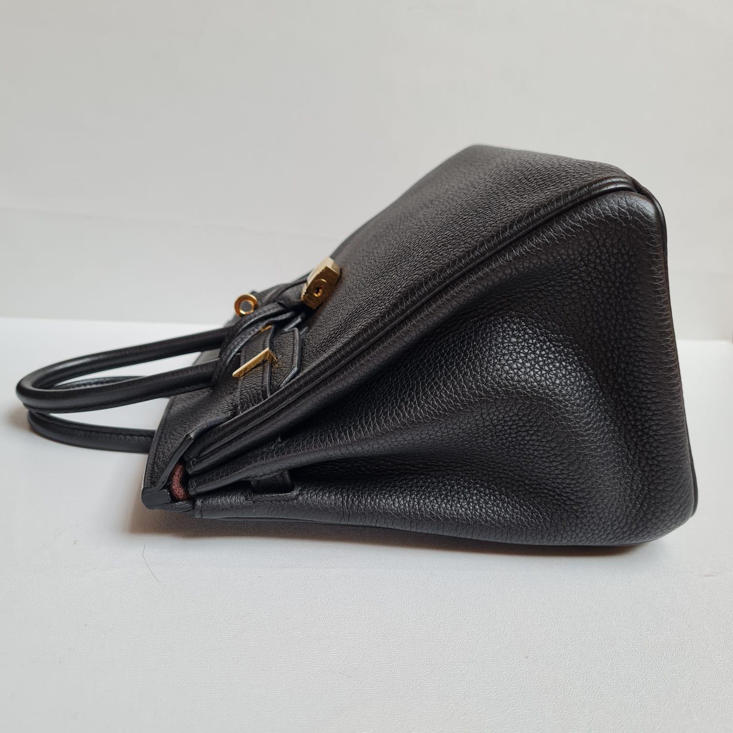 Hermes Birkin 25 Togo Black GHW Bag For Sale 7
