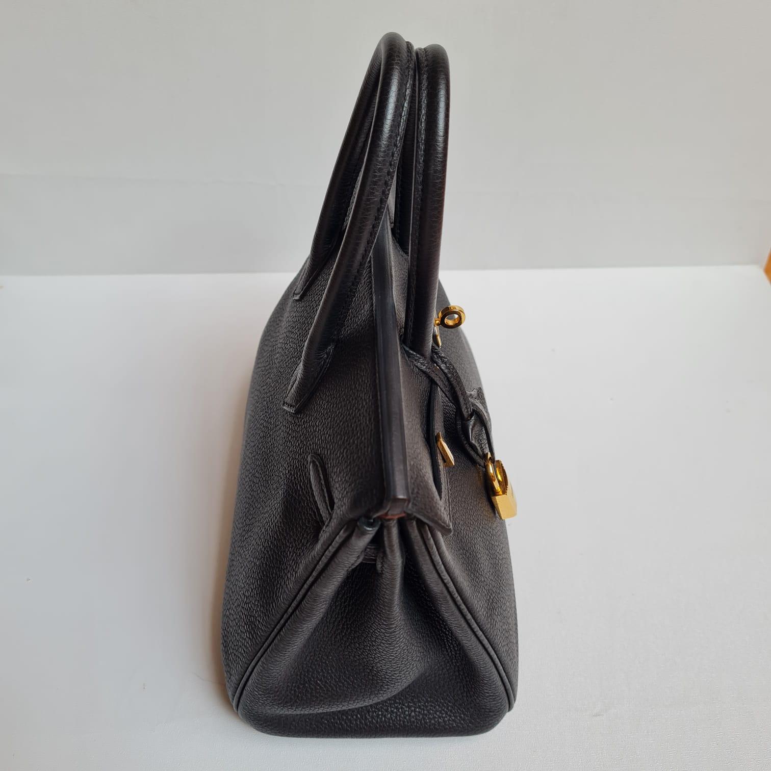 Hermes Birkin 25 Togo Black GHW Bag For Sale 2
