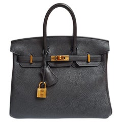 Hermes Birkin 25 Togo Black GHW Bag