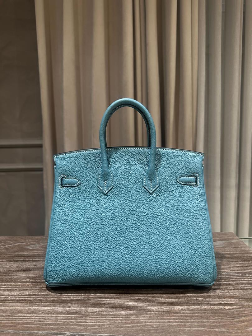 Hermès Birkin 25 Togo Bleu Jean Palladium Hardware (Blau) im Angebot