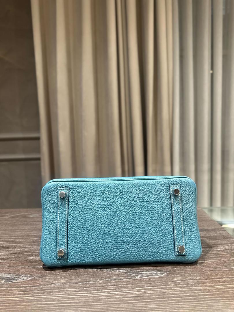 Hermès Birkin 25 Togo Bleu Jean Palladium Hardware für Damen oder Herren im Angebot