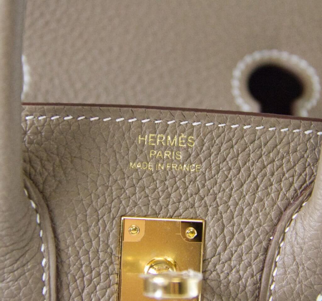 Hermès Birkin 25 Togo Etoupe gold Hardware In New Condition In Berlin, BE