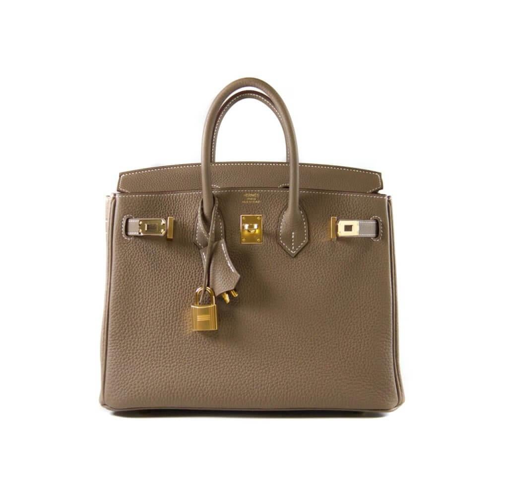 Women's or Men's Hermès Birkin 25 Togo Etoupe gold Hardware