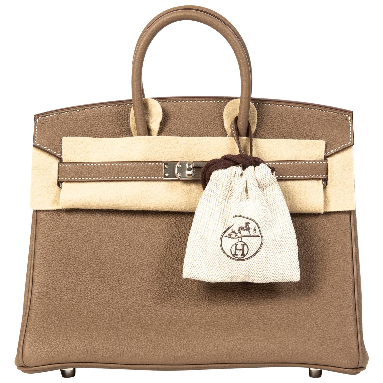 Hermès Birkin 25 Togo Etoupe PHW at 1stDibs