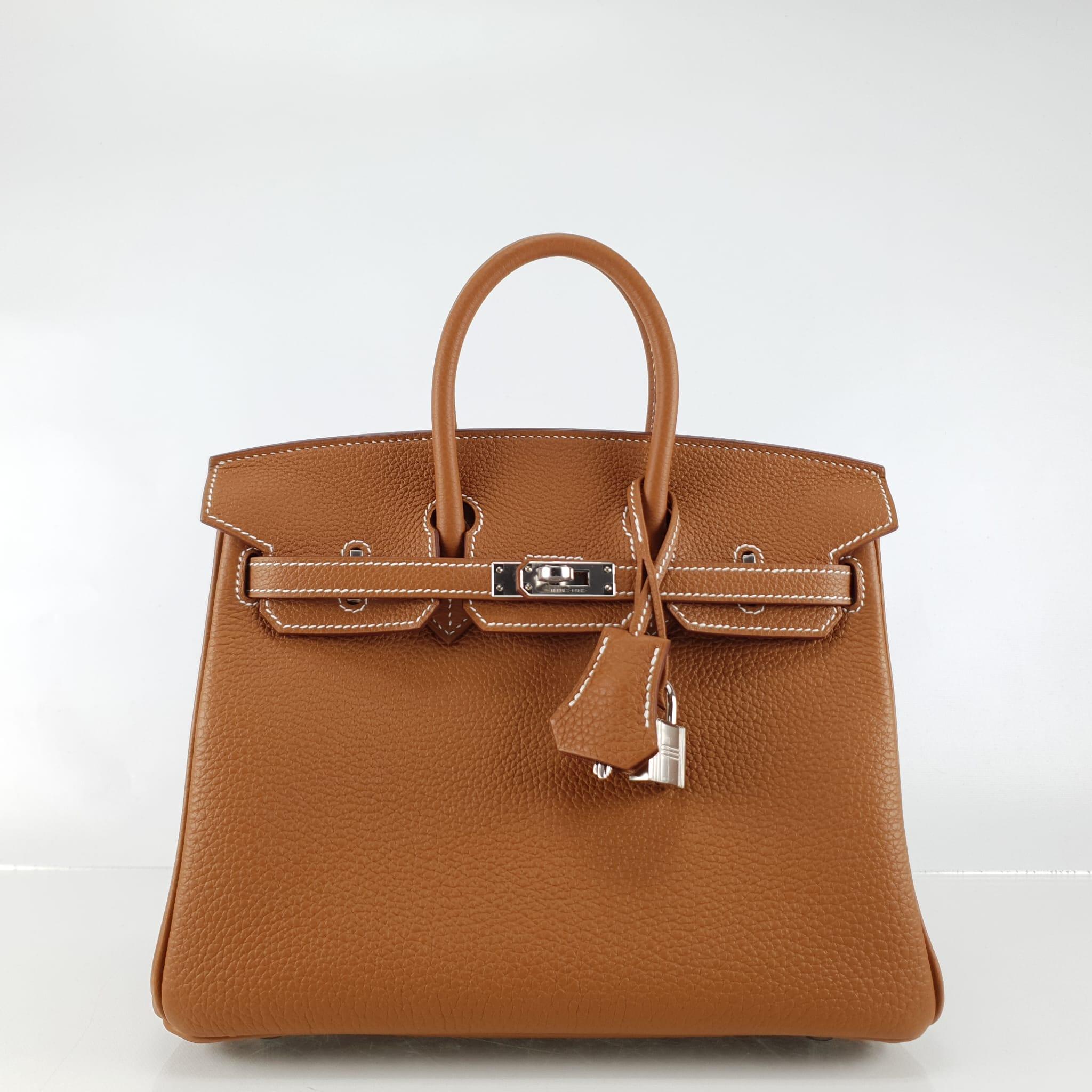 Hermes Craie Rose Gold Birkin 25 Grail Off White Z Stamp, 2021