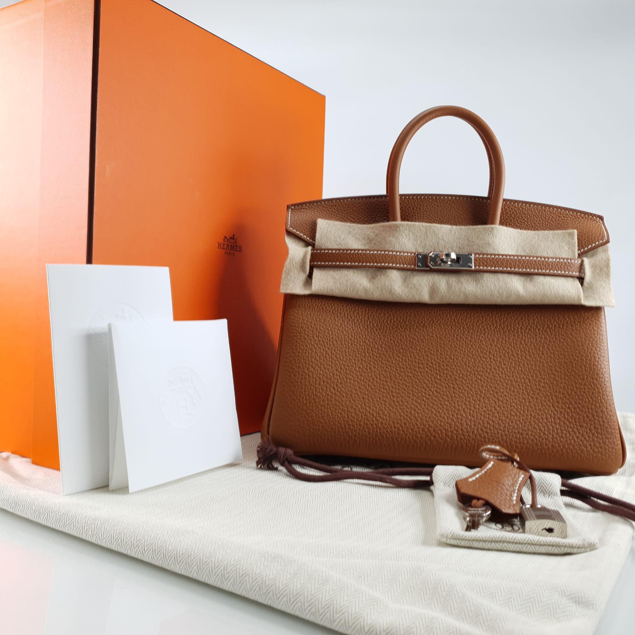 Hermes Birkin 25 Togo Gold Phw B For Sale 5