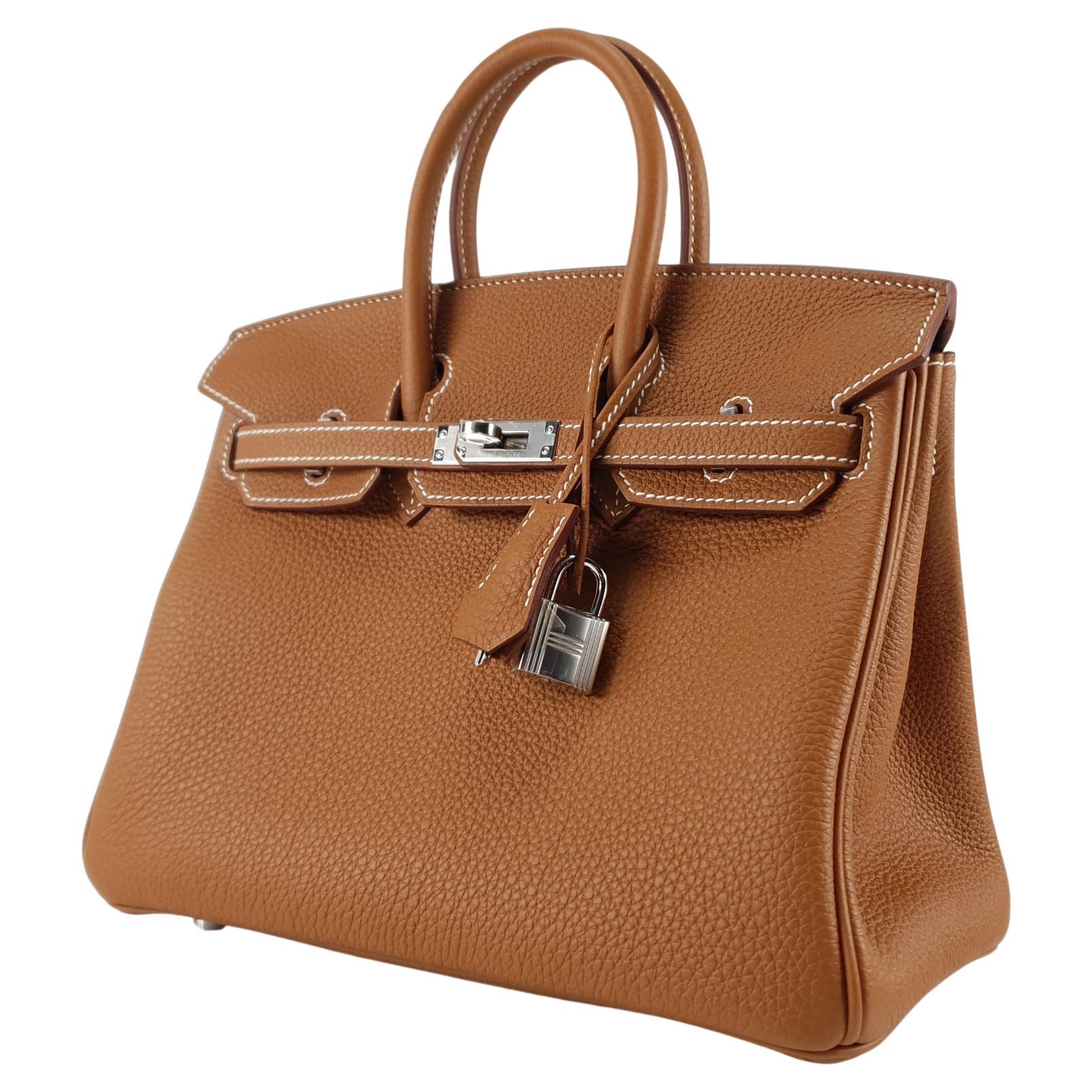 Hermes Birkin 25 Togo Gold Phw B For Sale