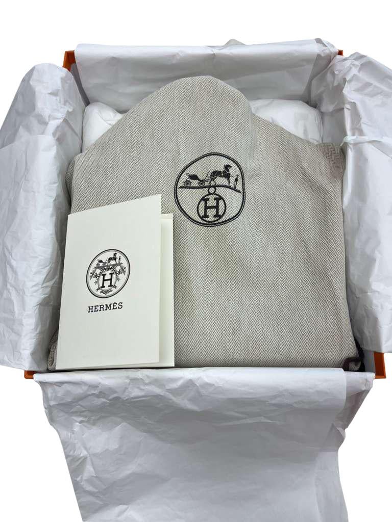 Sac à main Hermes Birkin 25 Bicolor Gris Agate et Ostrich Blanc Palladium Hardware en vente 15